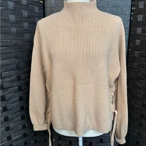 Max Studio Beige Cowl Neck Sweater